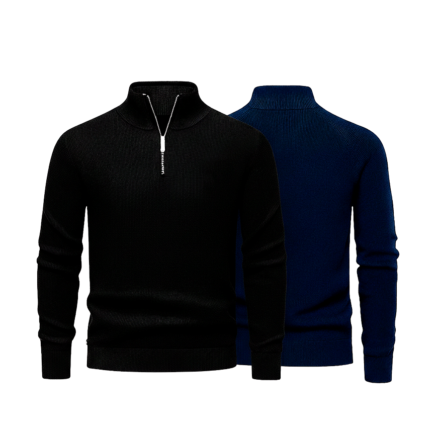 Zipped Collar Sweater R&L + Free Watch